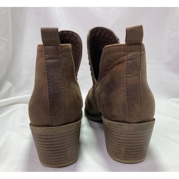 Rock & Candy Lipton Chelsea Booties Brown Womens Size 7 Block Heel Slip-On - Picture 3 of 9